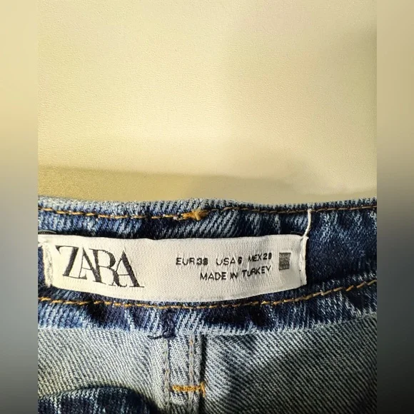 Zara Sailor Denim Jeans US 6 Wide Leg High Waist EUC - Picture 12 of 13